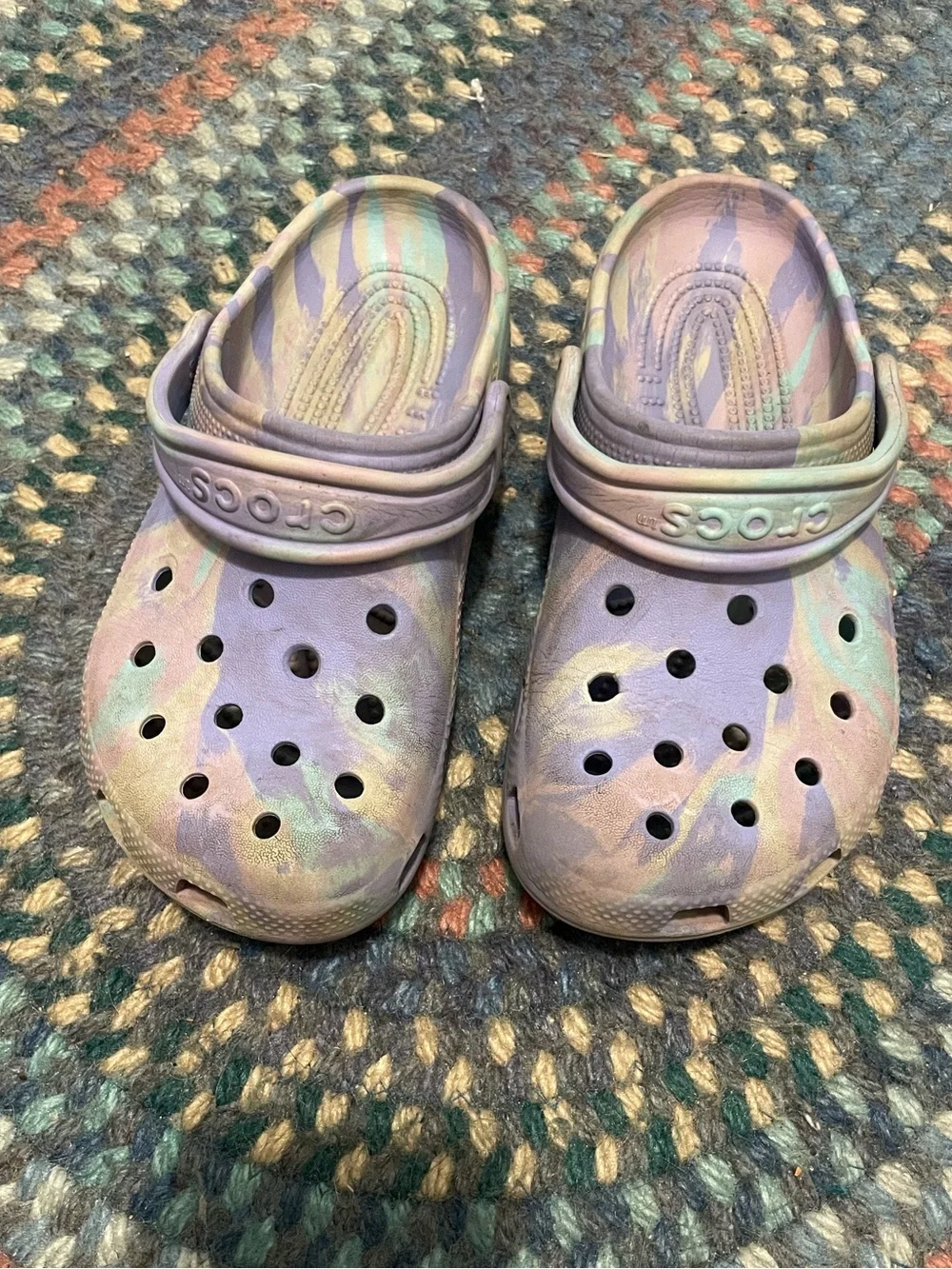 Crocs Kids' Tie-Dye Classic Clog - Pastel Purple/Green